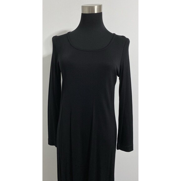 Eileen Fisher Dress Women's Petite S PS Black Viscose Nylon Jersey Lagenlook - Picture 3 of 11